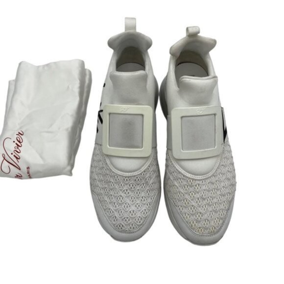 Roger Vivier Viv Run Sneakers Lovely Printed Neoprene, Mesh And‎ Leather Sz 40 - Picture 3 of 14